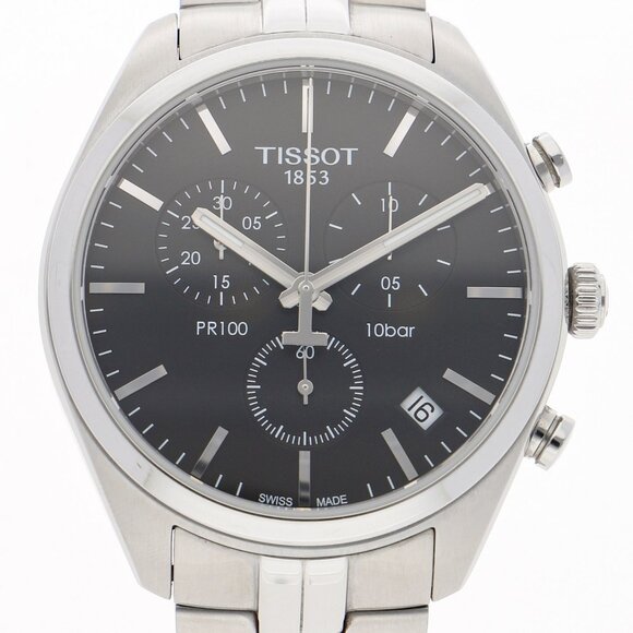 TISSOT T101.417.11.051.00 PR100 black SS QZ - Picture 1 of 9
